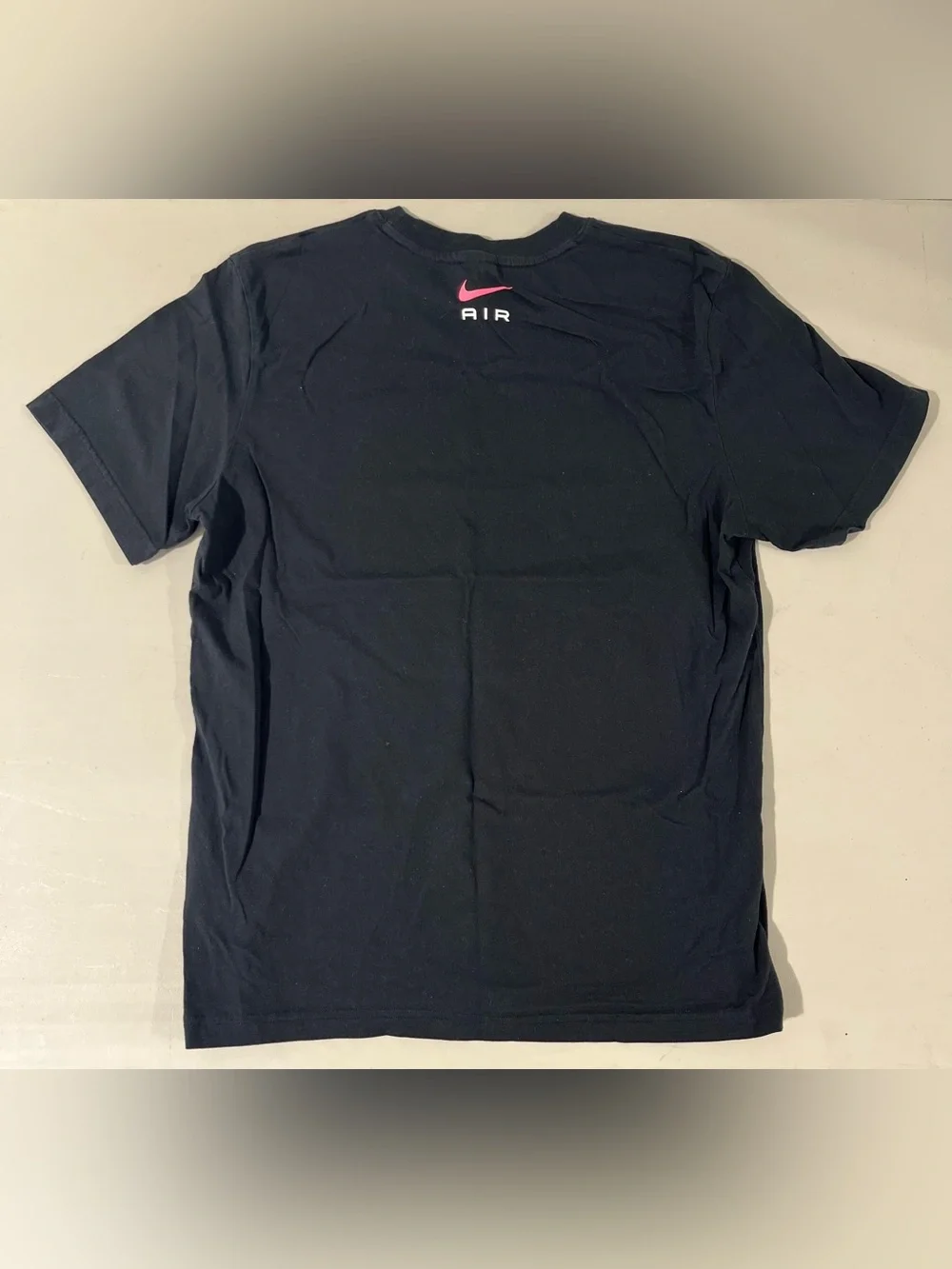 Nike Black Short Sleeve 'AIR' Tee with Pink Swoosh